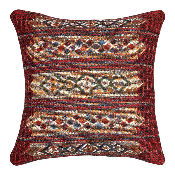 Trans Ocean Liora Manne Marina Tribal Stripe Indoor/Outdoor Pillow - Vibrant Geometric Accent For Any Space Red Polypropylene,Polyester 7mr8s805724