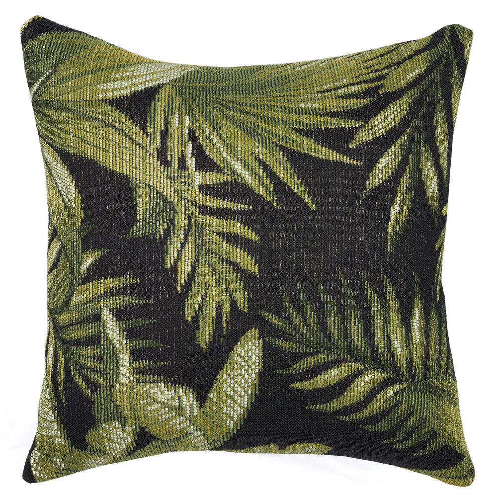 Trans Ocean Liora Manne Marina Jungle Leaves Decorative Indoor/Outdoor Pillow - Vibrant Tropical Design Black Polypropylene,Polyester 7mr8s811548