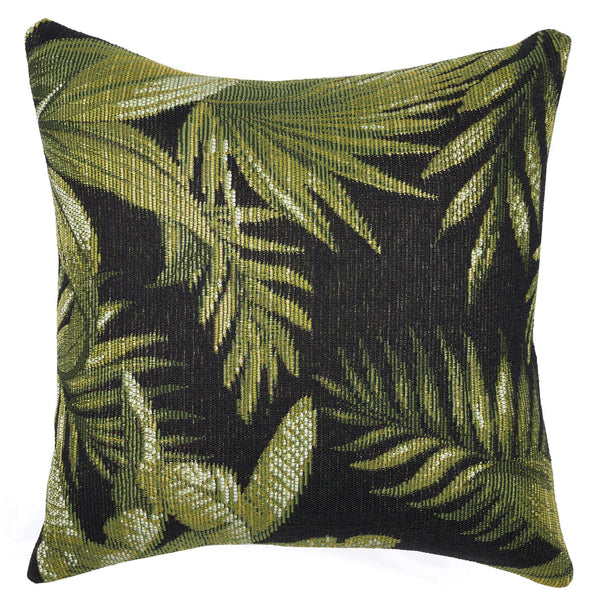 Trans Ocean Liora Manne Marina Jungle Leaves Decorative Indoor/Outdoor Pillow - Vibrant Tropical Design Black Polypropylene,Polyester 7mr8s811548