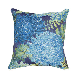 Trans Ocean Liora Manne Marina Mums Indoor/Outdoor Pillow - Vibrant Floral Design For Stylish Spaces Blue Polypropylene,Polyester 7mr8s818303