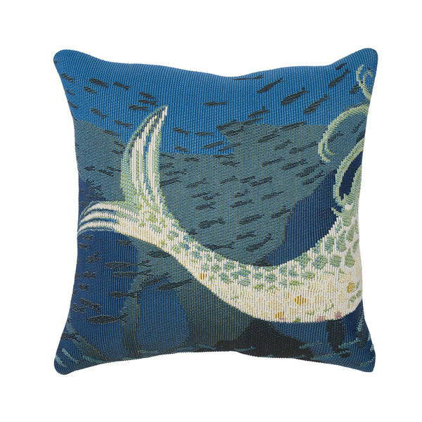 Trans Ocean Liora Manne Marina Mermaids Are Real Coastal Pillow - 18" X 18" Ocean-inspired Beach Decor Blue Polypropylene,Polyester 7mr8s958204