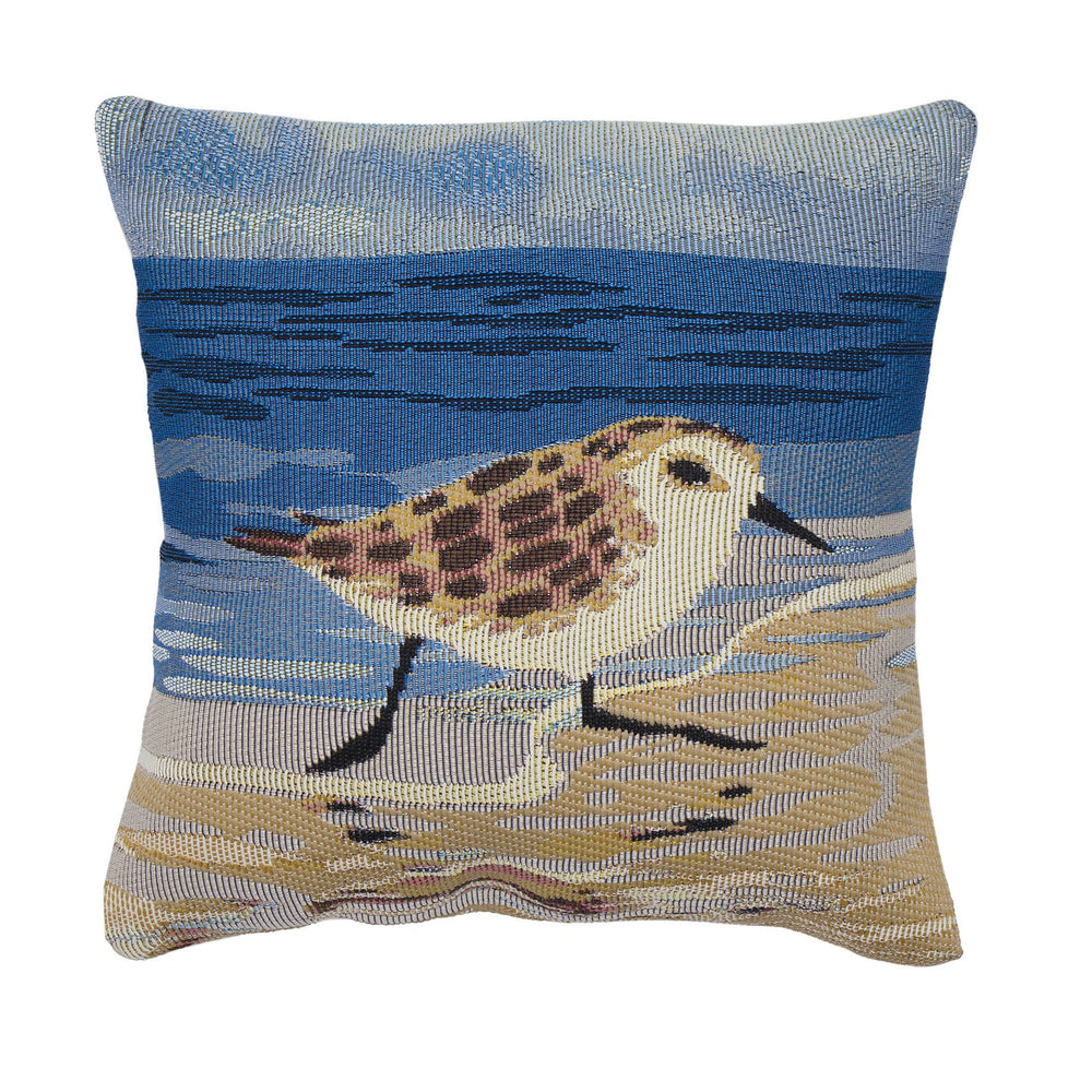 Trans Ocean Liora Manne Marina 18" X 18" Pillow - Coastal Sandpipers Design For Indoor/Outdoor Décor Bliss! Beige Polypropylene,Polyester 7mr8s958412