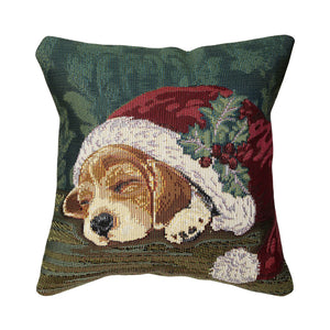 Trans Ocean Liora Manne Marina Nap In A Cap Pillow – Adorable 18" X 18" Holiday Dog Design For Indoors & Outdoors Green Polypropylene,Polyester 7mr8s964016