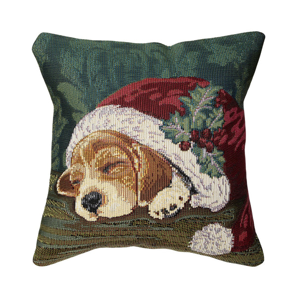 Trans Ocean Liora Manne Marina Nap In A Cap Pillow – Adorable 18" X 18" Holiday Dog Design For Indoors & Outdoors Green Polypropylene,Polyester 7mr8s964016