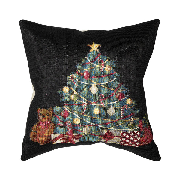 Trans Ocean Liora Manne Marina Oh Christmas Tree Pillow – Festive Indoor/Outdoor Accent, 18" X 18" Black Design Black Polypropylene,Polyester 7mr8s965848