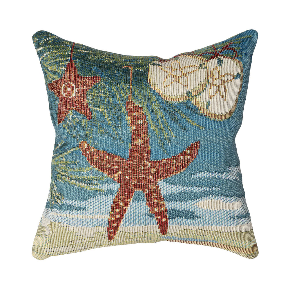 Trans Ocean Liora Manne Coastal Ornaments Pillow - 18" Indoor/Outdoor Decorative Accent With Ocean Charm Blue Polypropylene,Polyester 7mr8s968704