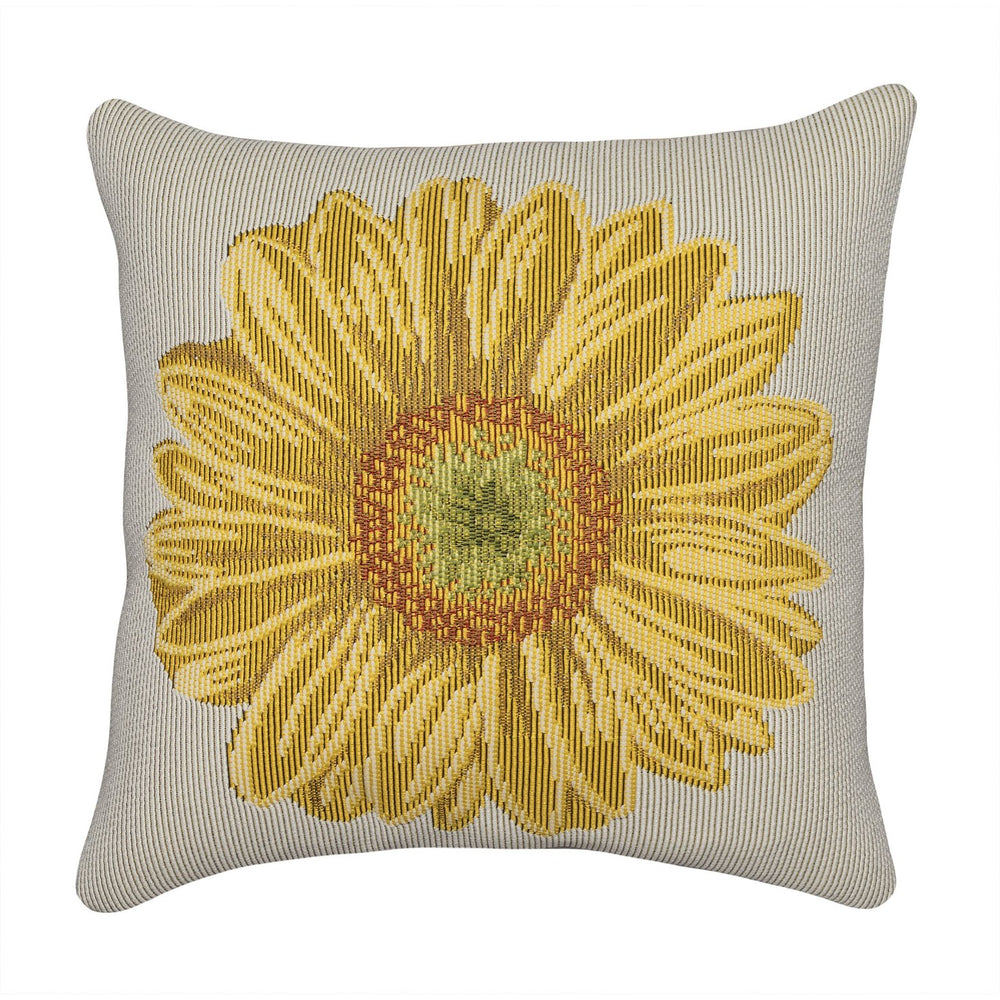 Trans Ocean Liora Manne Marina Yellow Flower Pillow - 18" X 18" Indoor/Outdoor, Machine Washable, Floral Design Yellow Polypropylene,Polyester 7mr8s973109
