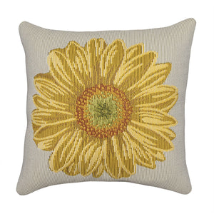 Trans Ocean Liora Manne Marina Yellow Flower Pillow - 18" X 18" Indoor/Outdoor, Machine Washable, Floral Design Yellow Polypropylene,Polyester 7mr8s973109