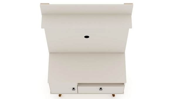 Manhattan Comfort Tribeca Mid-Century Modern 2-Piece Entertainment Center Off White 7PMC6