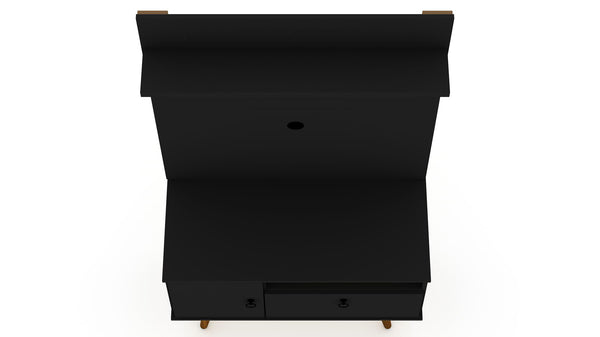 Manhattan Comfort Tribeca Mid-Century Modern 2-Piece Entertainment Center Black 7PMC70