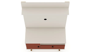 Manhattan Comfort Tribeca Mid-Century Modern 2-Piece Entertainment Center Off White and Terra Orange Pink 7PMC85