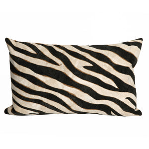 Trans Ocean Liora Manne Visions I Zebra Indoor/Outdoor Handmade Pillow - Stylish Graphic Animal Print Accent Black Polyester 7sa1s304348