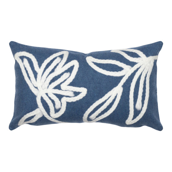 Trans Ocean Liora Manne Visions I Windsor Indoor/Outdoor Handmade Pillow - Elegant Floral Design For Any Space Blue Polyester 7sa1s307603