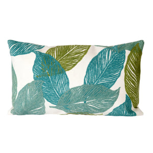 Trans Ocean Liora Manne Visions I Mystic Leaf Indoor/Outdoor Pillow - Vibrant Botanical Art For Any Space Blue Polyester 7sa1s405104