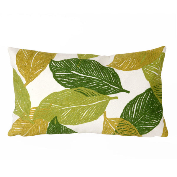 Trans Ocean Liora Manne Visions I Mystic Leaf Indoor/Outdoor Pillow - Vibrant Botanical Art For Any Space Green Polyester 7sa1s405106