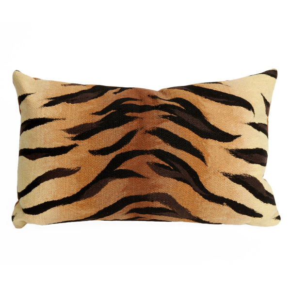 Trans Ocean Liora Manne Visions I Handmade Tiger Pillow - Stylish Indoor/Outdoor Accent For Any Space Brown Polyester 7sa1s408519