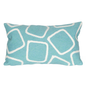 Trans Ocean Liora Manne Visions I Handmade Indoor/Outdoor Pillow - Geometric Accent For Stylish Spaces Blue Polyester 7sa1s408704