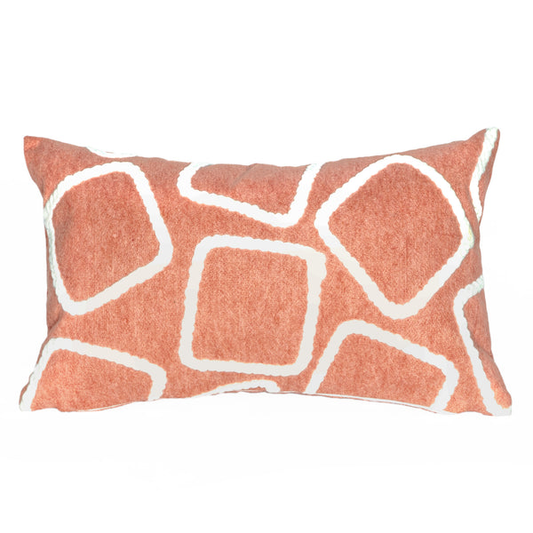 Trans Ocean Liora Manne Visions I Handmade Indoor/Outdoor Pillow - Geometric Accent For Stylish Spaces Orange Polyester 7sa1s408717