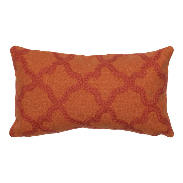 Trans Ocean Liora Manne Visions I Handcrafted Crochet Tile Indoor/Outdoor Pillow - Stylish Geometric Accent Orange Polyester 7sa1s413217