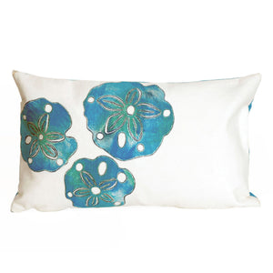 Trans Ocean Liora Manne Visions I Handcrafted Coastal Sand Dollar Pillow - Stylish Indoor/Outdoor Accent Decor Blue Polyester 7sa1s414012