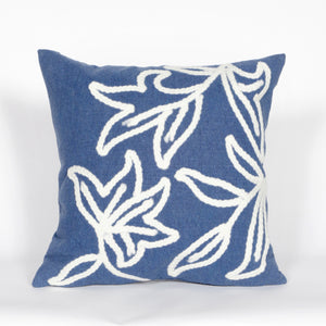 Trans Ocean Liora Manne Visions I Windsor Indoor/Outdoor Handmade Pillow - Elegant Floral Design For Any Space Blue Polyester 7sa2s307603