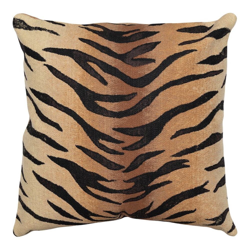 Trans Ocean Liora Manne Visions I Handmade Tiger Pillow - Stylish Indoor/Outdoor Accent For Any Space Brown Polyester 7sa2s408519