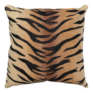 Trans Ocean Liora Manne Visions I Handmade Tiger Pillow - Stylish Indoor/Outdoor Accent For Any Space Brown Polyester 7sa2s408519