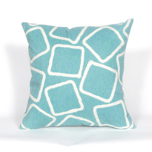 Trans Ocean Liora Manne Visions I Handmade Indoor/Outdoor Pillow - Geometric Accent For Stylish Spaces Blue Polyester 7sa2s408704