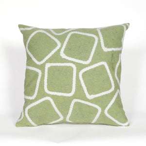 Trans Ocean Liora Manne Visions I Handmade Indoor/Outdoor Pillow - Geometric Accent For Stylish Spaces Green Polyester 7sa2s408716