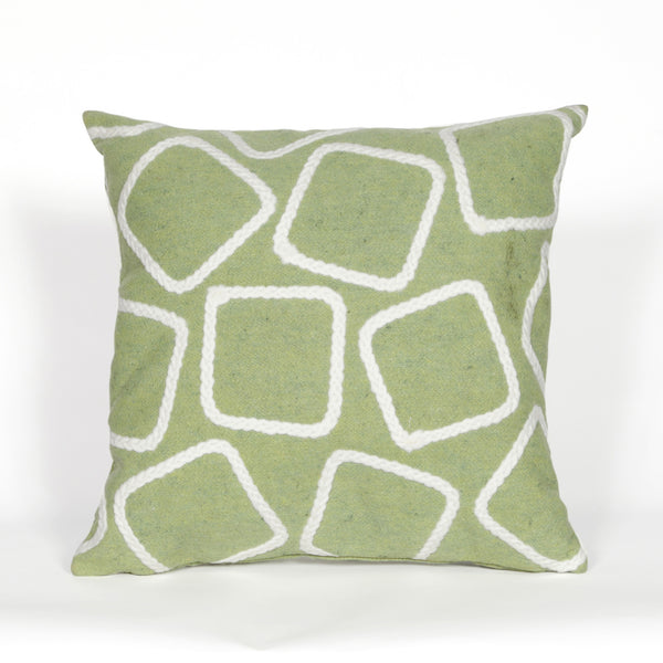 Trans Ocean Liora Manne Visions I Handmade Indoor/Outdoor Pillow - Geometric Accent For Stylish Spaces Green Polyester 7sa2s408716