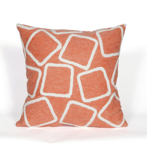 Trans Ocean Liora Manne Visions I Handmade Indoor/Outdoor Pillow - Geometric Accent For Stylish Spaces Orange Polyester 7sa2s408717