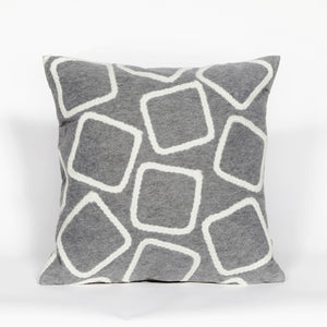 Trans Ocean Liora Manne Visions I Handmade Indoor/Outdoor Pillow - Geometric Accent For Stylish Spaces Silver Polyester 7sa2s408738