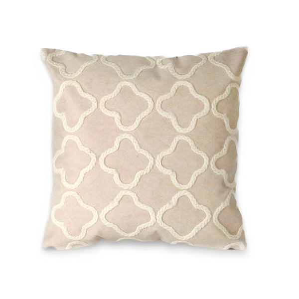 Trans Ocean Liora Manne Visions I Handcrafted Crochet Tile Indoor/Outdoor Pillow - Stylish Geometric Accent White Polyester 7sa2s413212