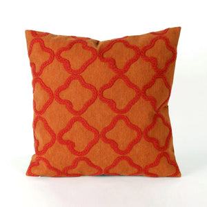 Trans Ocean Liora Manne Visions I Handcrafted Crochet Tile Indoor/Outdoor Pillow - Stylish Geometric Accent Orange Polyester 7sa2s413217