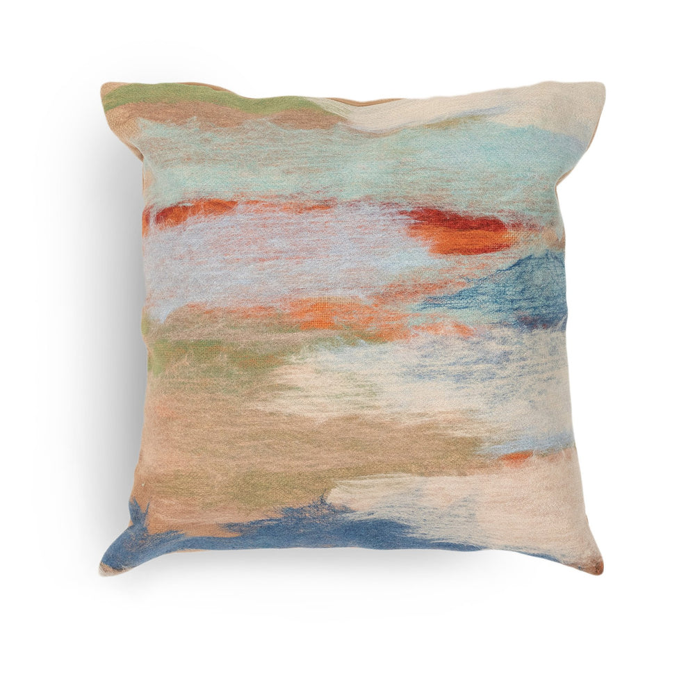 Trans Ocean Liora Manne Visions I Indoor/Outdoor Handmade Pillow - Elegant Watercolor Accent For Any Space Multi Polyester 7sa2s416244