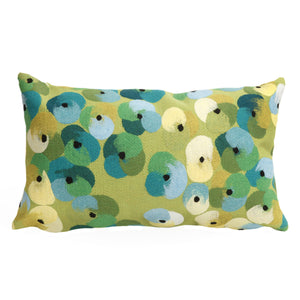 Trans Ocean Liora Manne Visions Ii Pansy Indoor/Outdoor Pillow - Handcrafted Geometric Accent For Modern Spaces Green Polyester 7sb1s413806