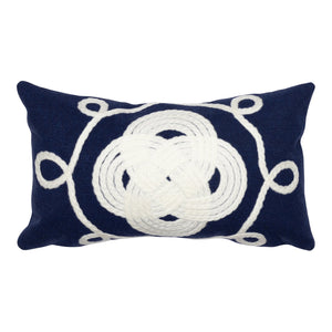 Trans Ocean Liora Manne Visions Ii Handmade Indoor/Outdoor Pillow - Nautical Geometric Design For Any Space Navy Polyester 7sb1s414333