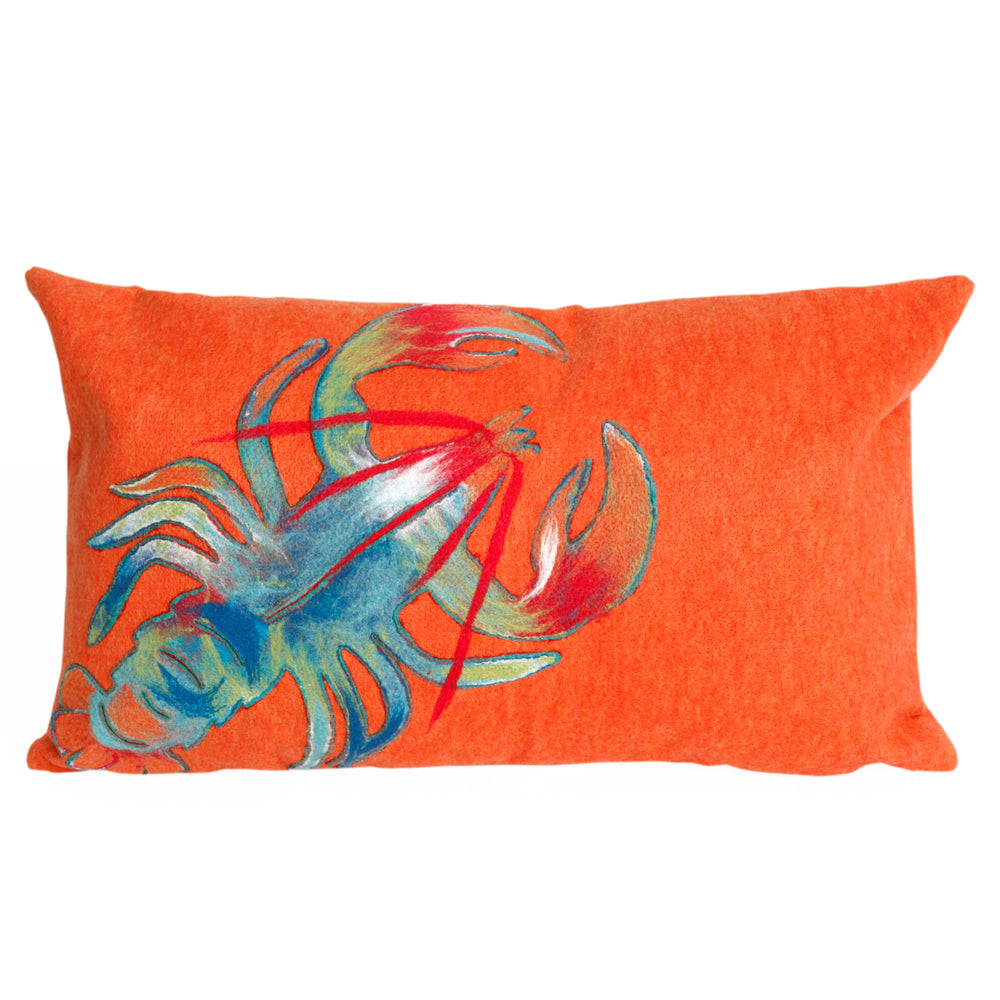 Trans Ocean Liora Manne Visions Ii Handmade Coastal Lobster Pillow - Vibrant Graphic Accent For Any Space Orange Polyester 7sb1s415317