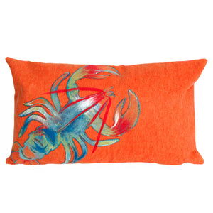 Trans Ocean Liora Manne Visions Ii Handmade Coastal Lobster Pillow - Vibrant Graphic Accent For Any Space Orange Polyester 7sb1s415317