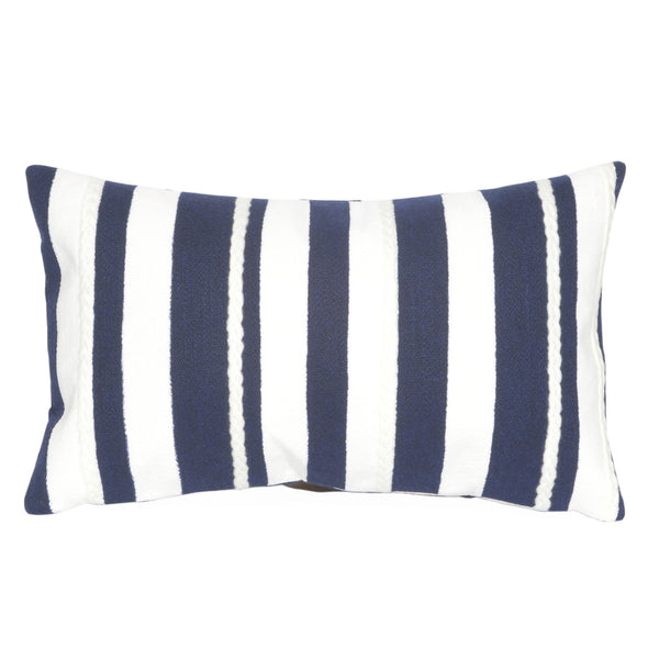 Trans Ocean Liora Manne Visions Ii Handmade Nautical Indoor/Outdoor Pillow With Artisan Crewelwork Excellence Navy Polyester 7sb1s417903