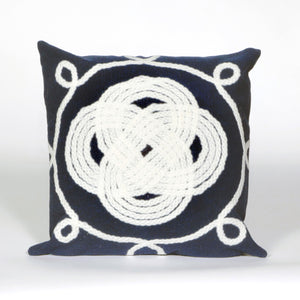 Trans Ocean Liora Manne Visions Ii Handmade Indoor/Outdoor Pillow - Nautical Geometric Design For Any Space Navy Polyester 7sb2s414333