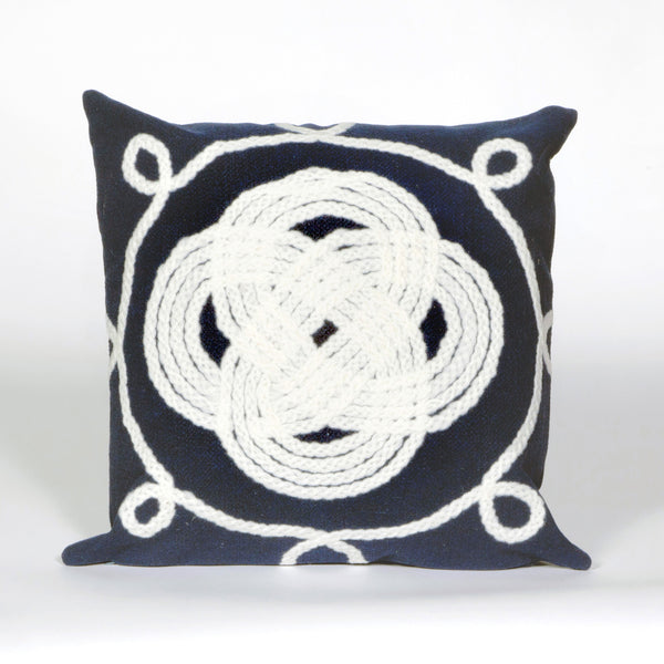 Trans Ocean Liora Manne Visions Ii Handmade Indoor/Outdoor Pillow - Nautical Geometric Design For Any Space Navy Polyester 7sb2s414333