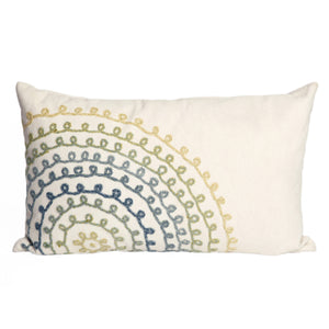 Trans Ocean Liora Manne Visions Iii Indoor/Outdoor Handmade Pillow - Transitional Medallion Artistry In Blue Ivory Polyester 7sc1s410506
