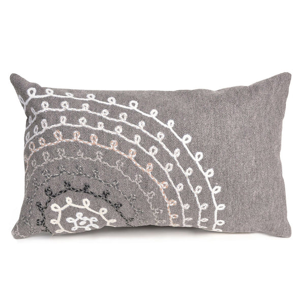 Trans Ocean Liora Manne Visions Iii Indoor/Outdoor Handmade Pillow - Transitional Medallion Artistry In Blue Grey Polyester 7sc1s410547