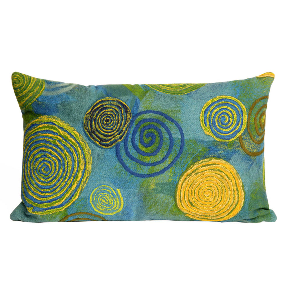 Trans Ocean Liora Manne Visions Iii Graffiti Swirl Indoor/Outdoor Pillow - Stunning Artful Accent For Any Space Blue Polyester 7sc1s410906