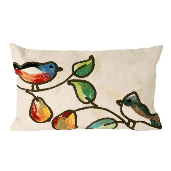 Trans Ocean Liora Manne Visions Iii Song Birds Handmade Indoor/Outdoor Pillow - Stunning Nature Garden Accent Ivory Polyester 7sc1s411912