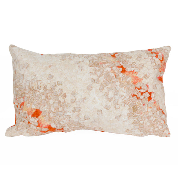 Trans Ocean Liora Manne Visions Iii Elements Indoor/Outdoor Handmade Pillow - Contemporary Blue Accent Piece Orange Polyester 7sc1s412624