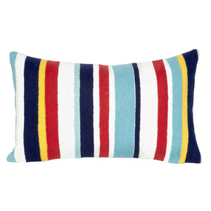 Trans Ocean Liora Manne Visions Iii Riviera Stripe Indoor/Outdoor Pillow - Handcrafted Nautical Home Accent Multi Polyester 7sc1s418744