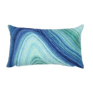 Trans Ocean Liora Manne Visions Iii Artistic Indoor/Outdoor Pillow With Dramatic Wave Design For Any Space Blue Polyester 7sc1s501123