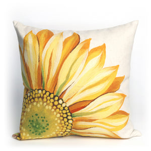 Trans Ocean Liora Manne Visions Iii Sunflower Indoor/Outdoor Handmade Pillow - Vibrant Botanical Accent Piece Yellow Polyester 7sc2s321609
